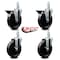 Service Caster 5'' Phenolic Wheel Swivel 7/8'' Square Stem Caster Set 2 Brakes, 4PK SCC-SQ20S514-PHS-PLB-78-2-S-2 - alternate 3